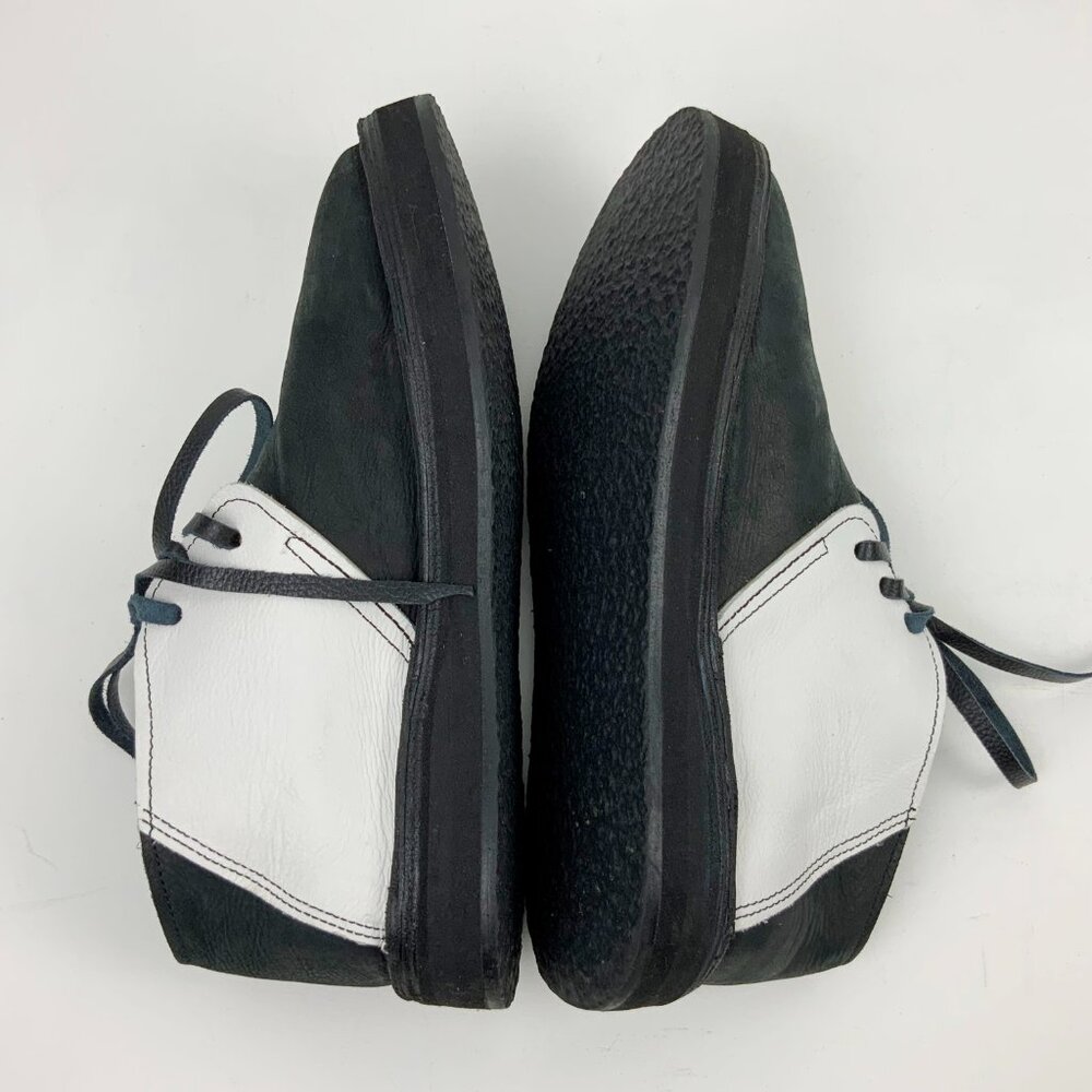Men's Leather Black/White Split Toe Chukka Boots Italy Sz 8 - 8.5 - Picture 5 of 16